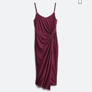 Brand new burgundy knit fitted midi dress